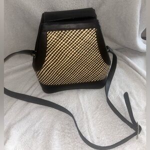 Leather & Straw Shoulder Bag Homero Ortega